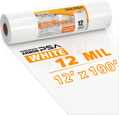 Barrera vapor 12 mil 12x100pies plástico blanco