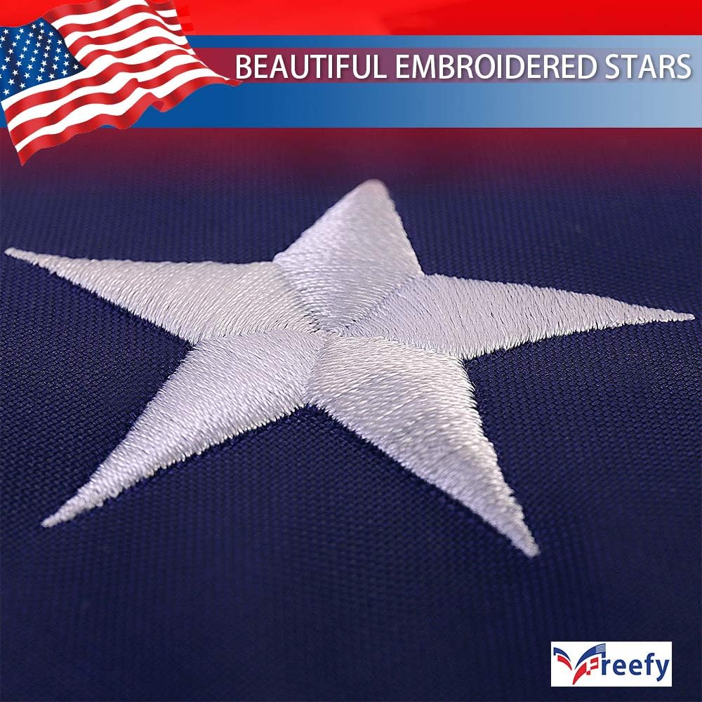 Bandera EE.UU. 4x6ft estrellas bordadas rayas cosidas duradera