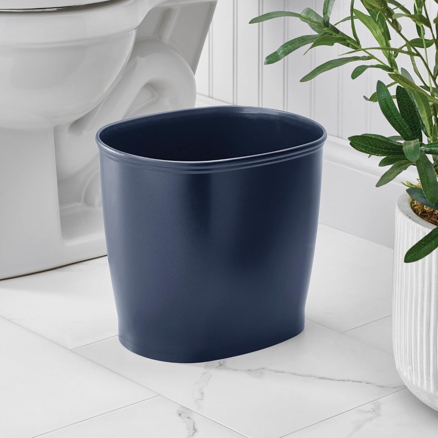 Cubo basura plástico delgado azul marino pack 2