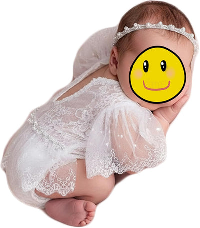 Traje foto recién nacido mameluco encaje niña