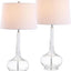 2 Pzas Lámpara Mesa Bette Vidrio Lágrima LED Contemporánea