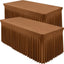 2 Pzas Manteles Elastano Marrón Mesa Rectangular 1.8m