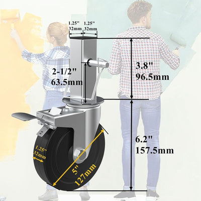 Ruedas andamio Baker 5pulg set 2 con frenos de bloqueo