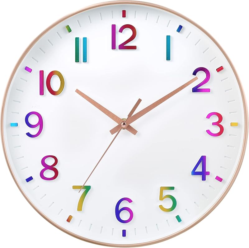 Reloj pared niños 12pulg silencioso moderno decoración