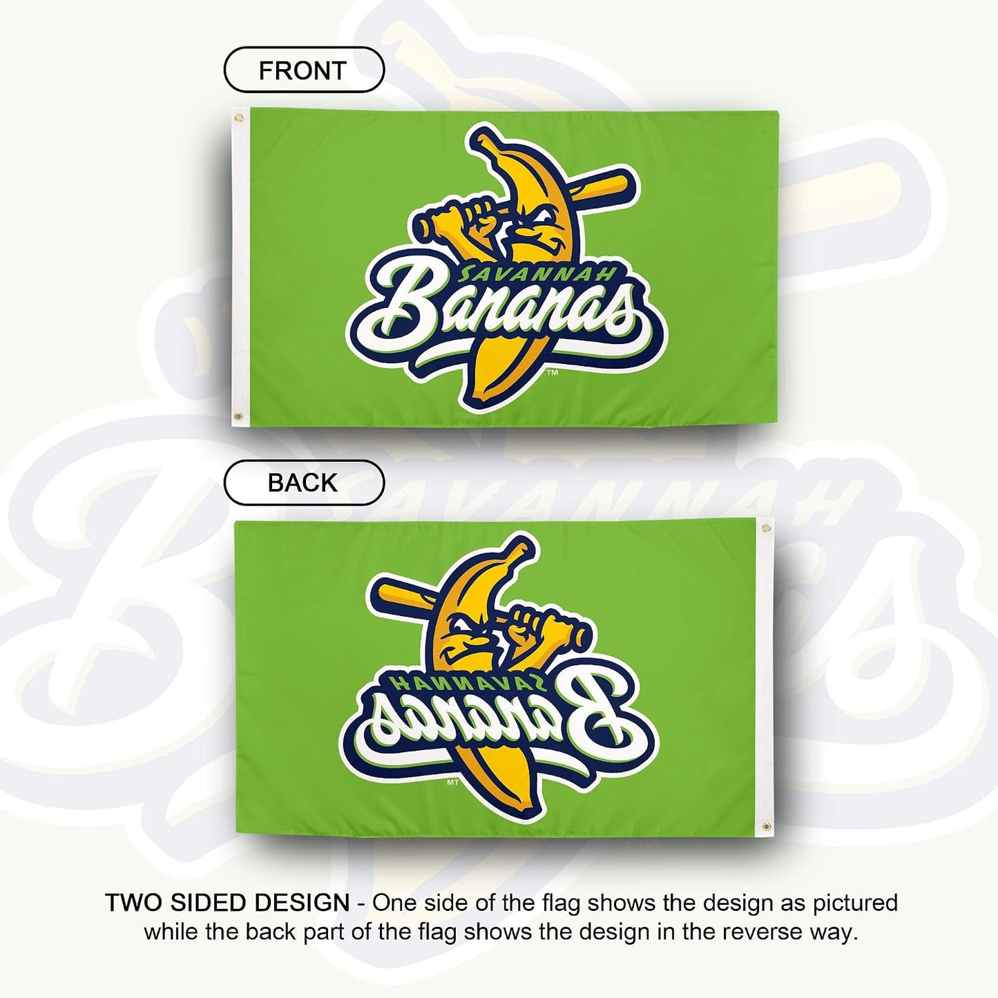 Bandera béisbol Savannah Bananas 3x5ft poliéster