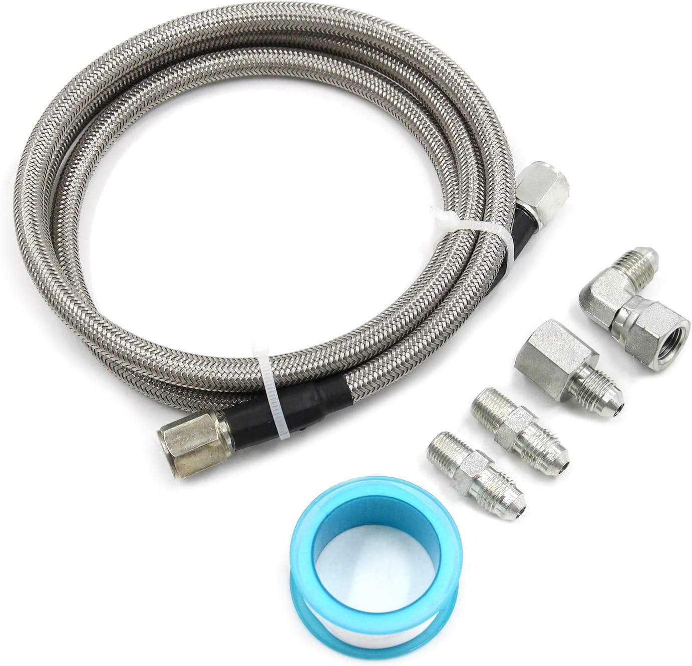 Línea aceite turbo acero inox 4AN sensor presión teflón