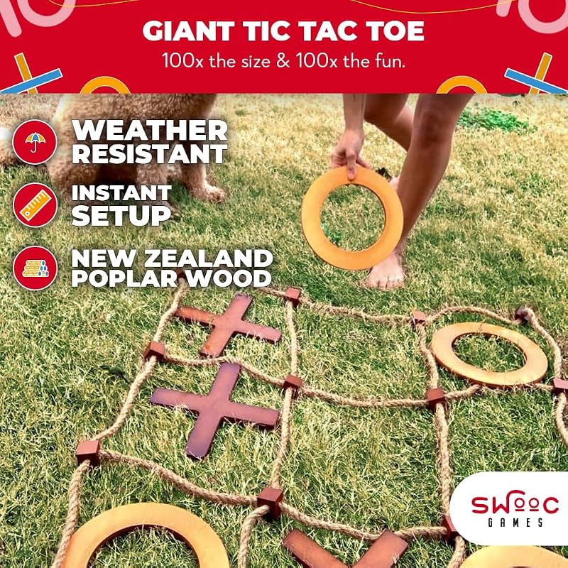 Set Tic Tac Toe gigante para exteriores 3x3pies sin montaje
