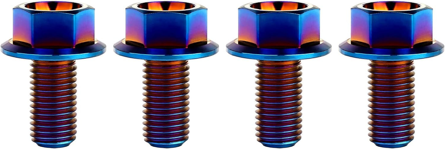 Tornillos titanio M10x20mm rosca 1.25 hex con brida pack 4