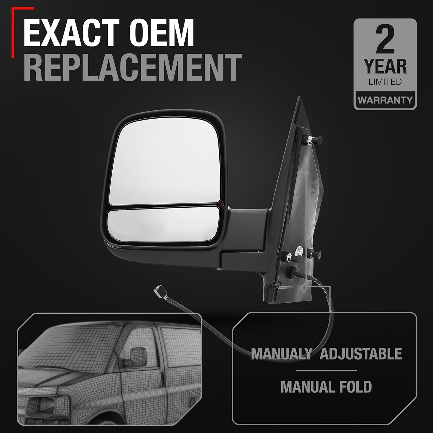 Espejo lateral conductor comp Chevrolet Express GMC Savana
