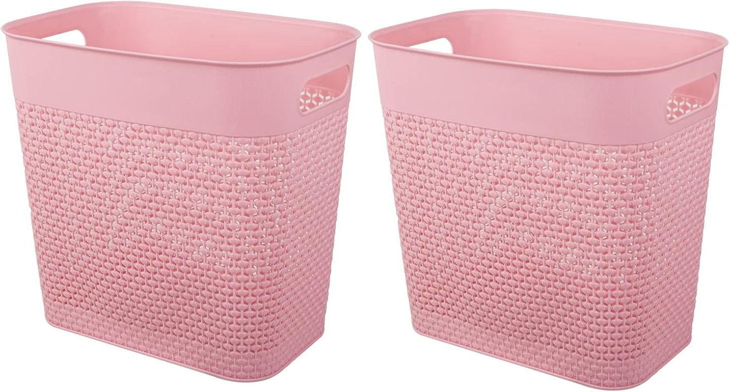 Cubo basura plástico rosa 3gal pack 2