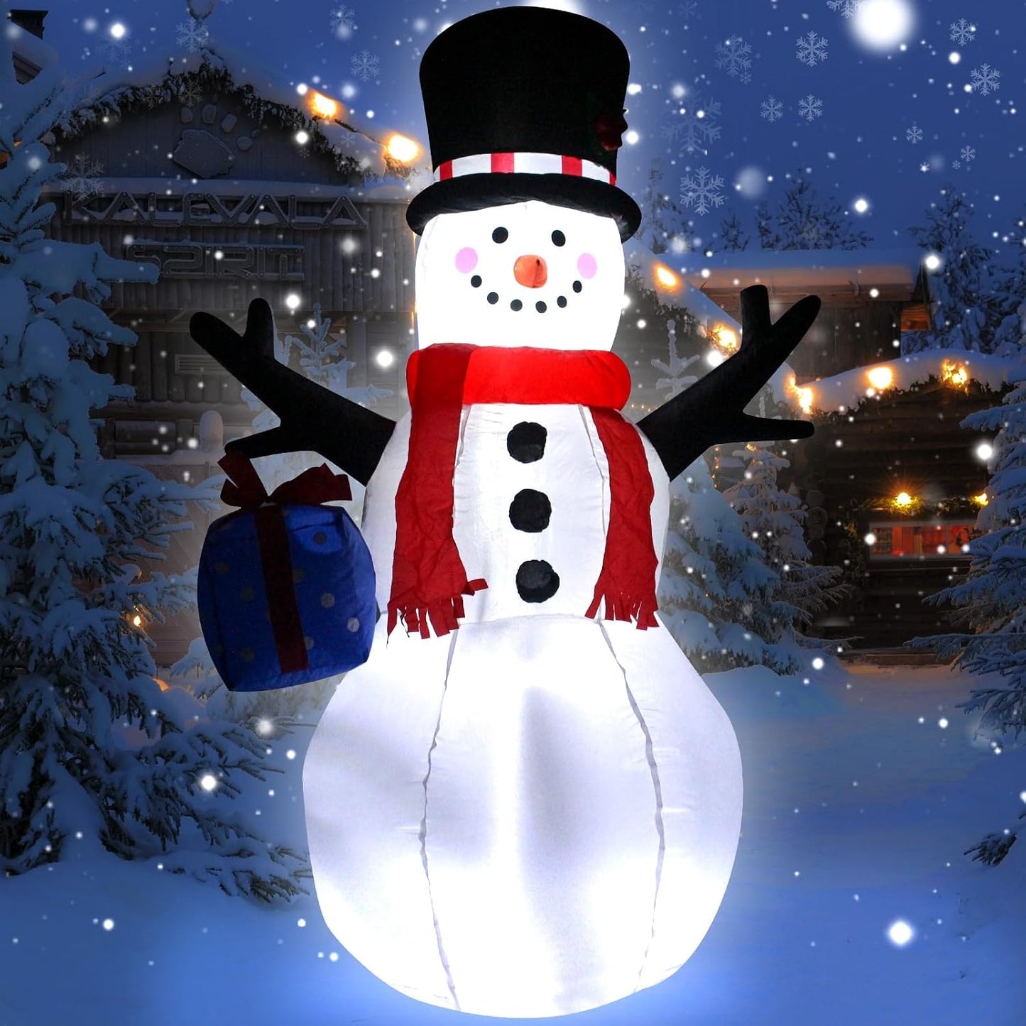 Muñeco nieve inflable 4ft con luces LED patio jardín