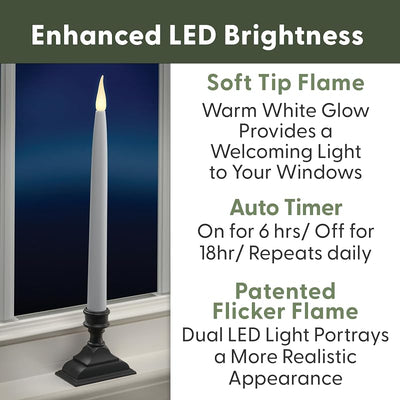 Velas LED ventana con temporizador 6/18 bronce antiguo set 4