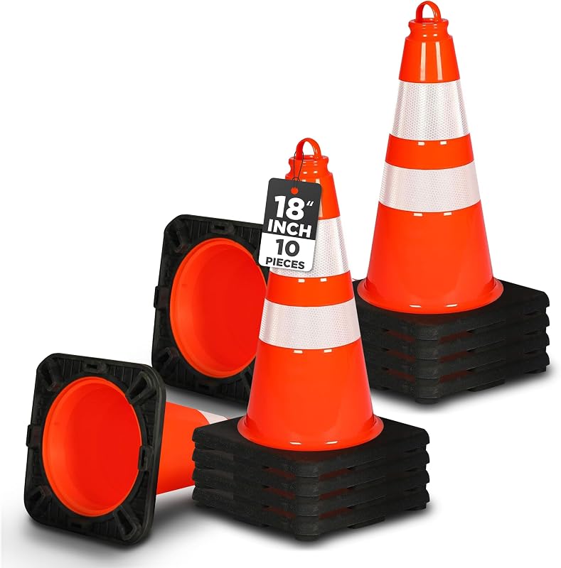Conos PVC 18pulg pack 10 naranja alta visibilidad