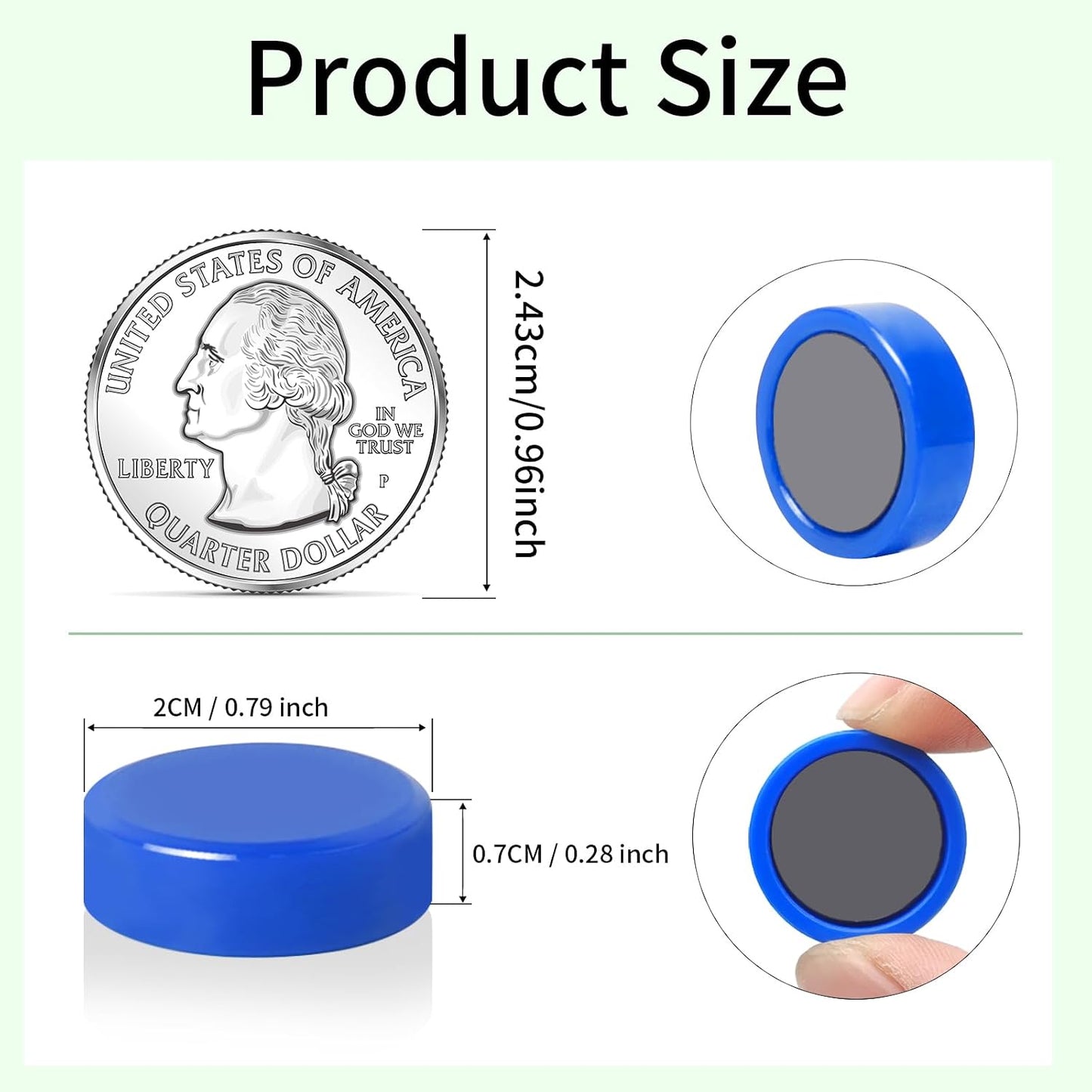 80 imanes azules redondos para nevera pizarra cocina oficina