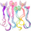 6 Extensiones cabello unicornio rizado con clip para niñas