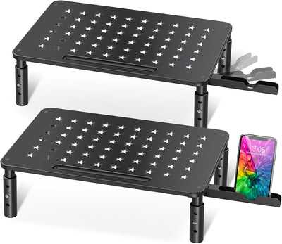 2 Soportes Monitor Ajustables Metal Premium para 2 Monitores