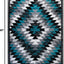 Alfombra diseño nativo americano 5x7ft turquesa gris