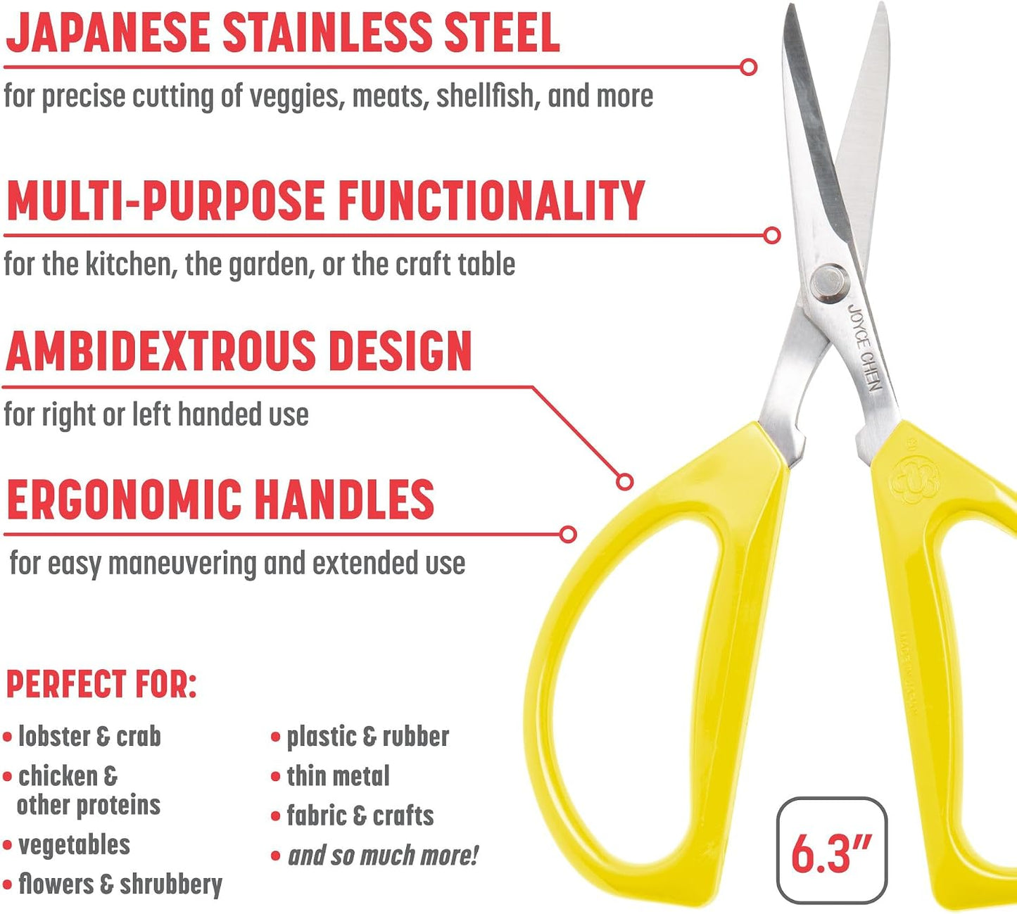 Tijeras cocina multiusos asas cómodas amarillo pack 2