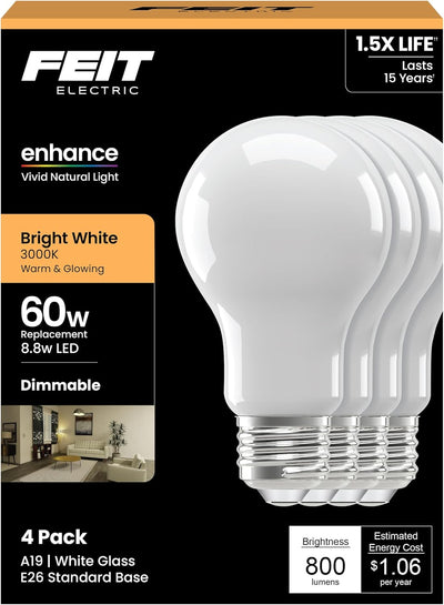 Bombilla LED A19 8.8W blanco 3000K regulable CRI 90