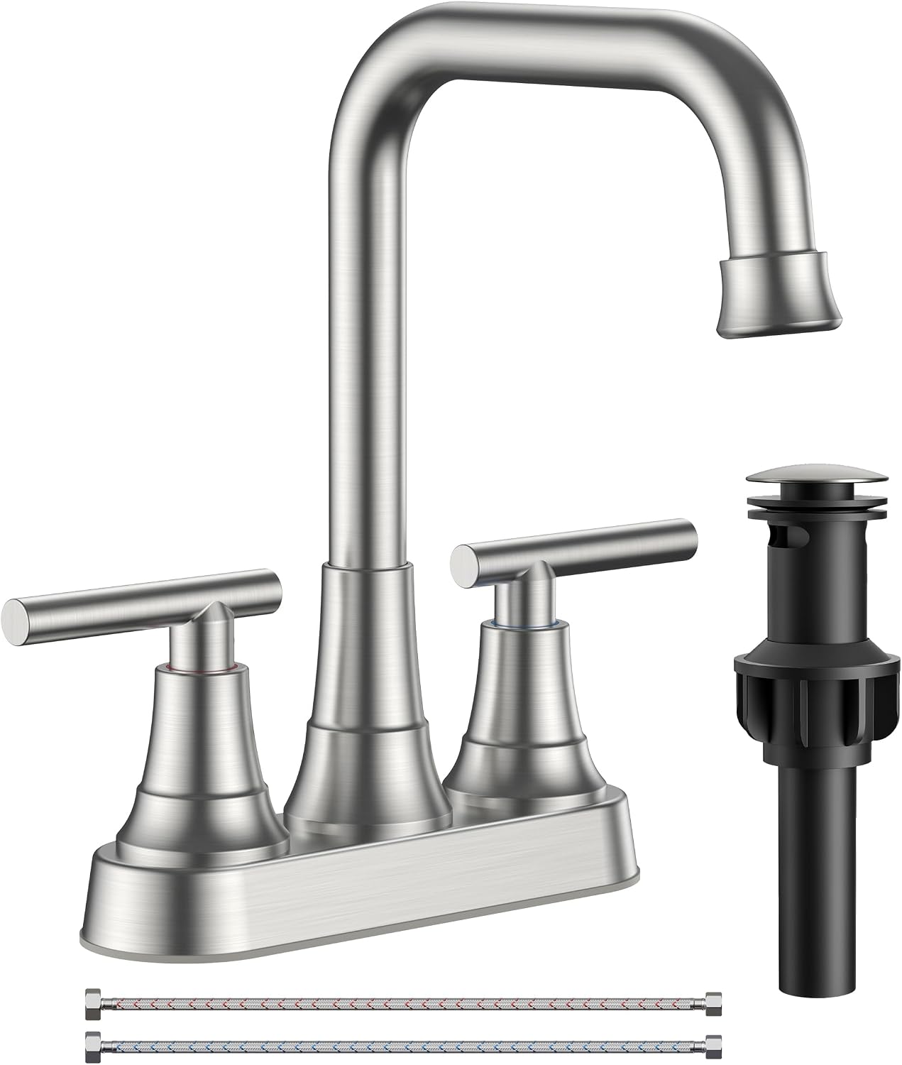 Grifo baño 4" 3 orificios níquel cepillado sin plomo