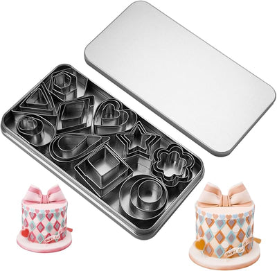 Set 30 sellos acero inox geométricos cortador galletas