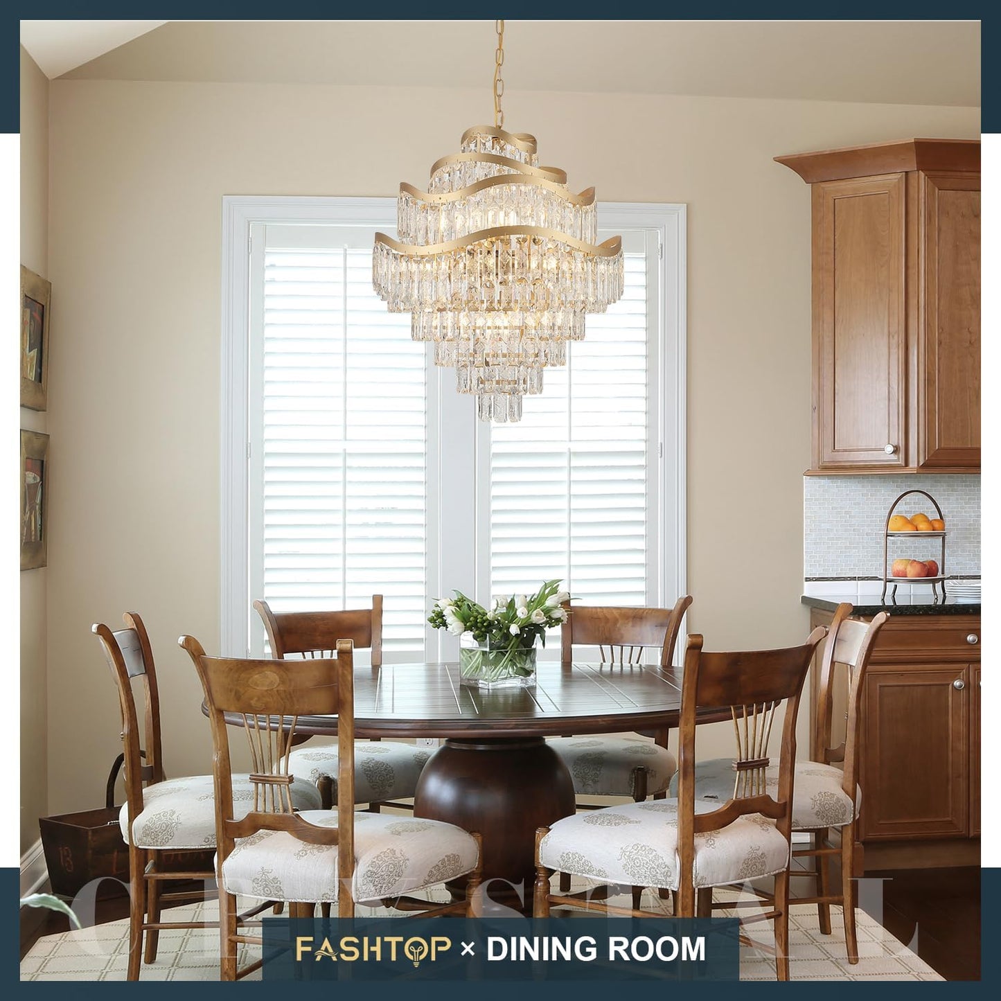Candelabro cristal 9 niveles 16 luces sala comedor