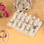 Soporte anillo 18 dedos terciopelo blanco