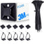 100 Bridas 4/5pulg Soportes Autoadhesivos para Cables Negros