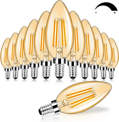 12 Pzas Bombillas LED E12 Regulables 2200K