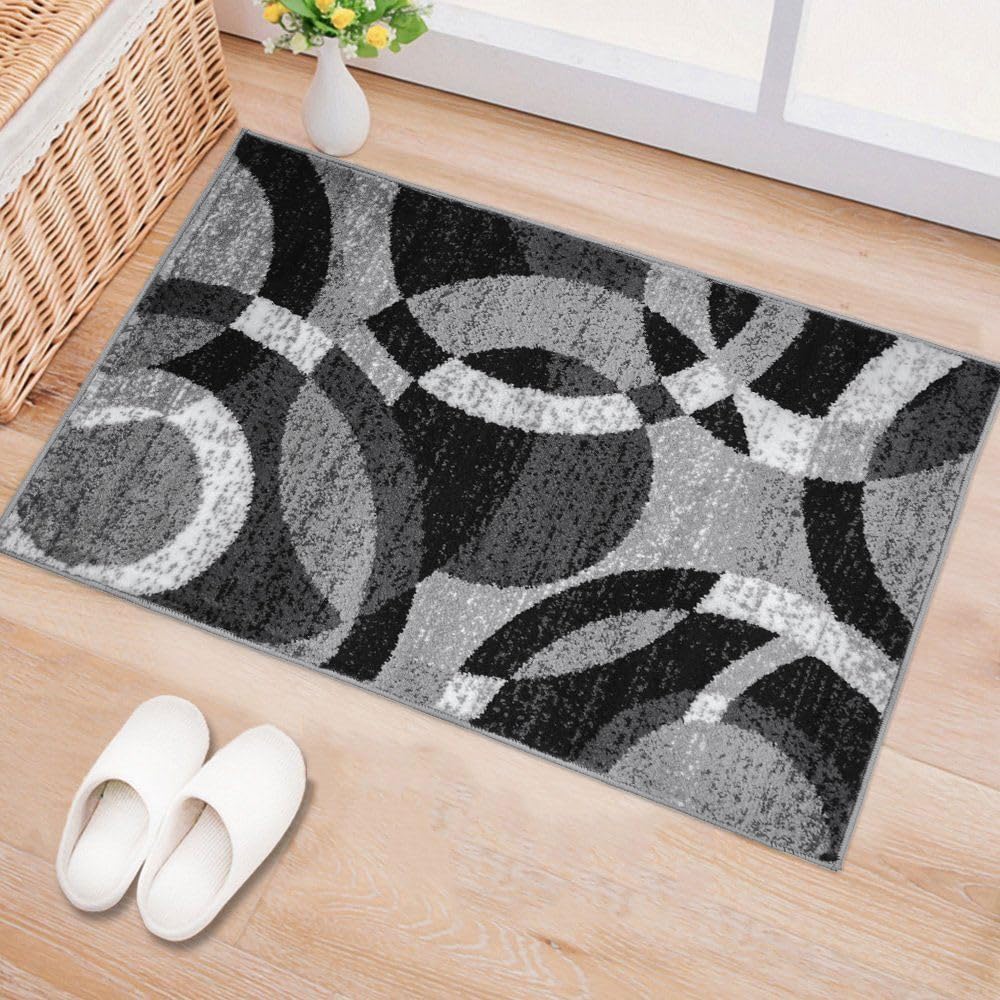 Alfombra abstracta gris 2x3ft para sala dormitorio oficina