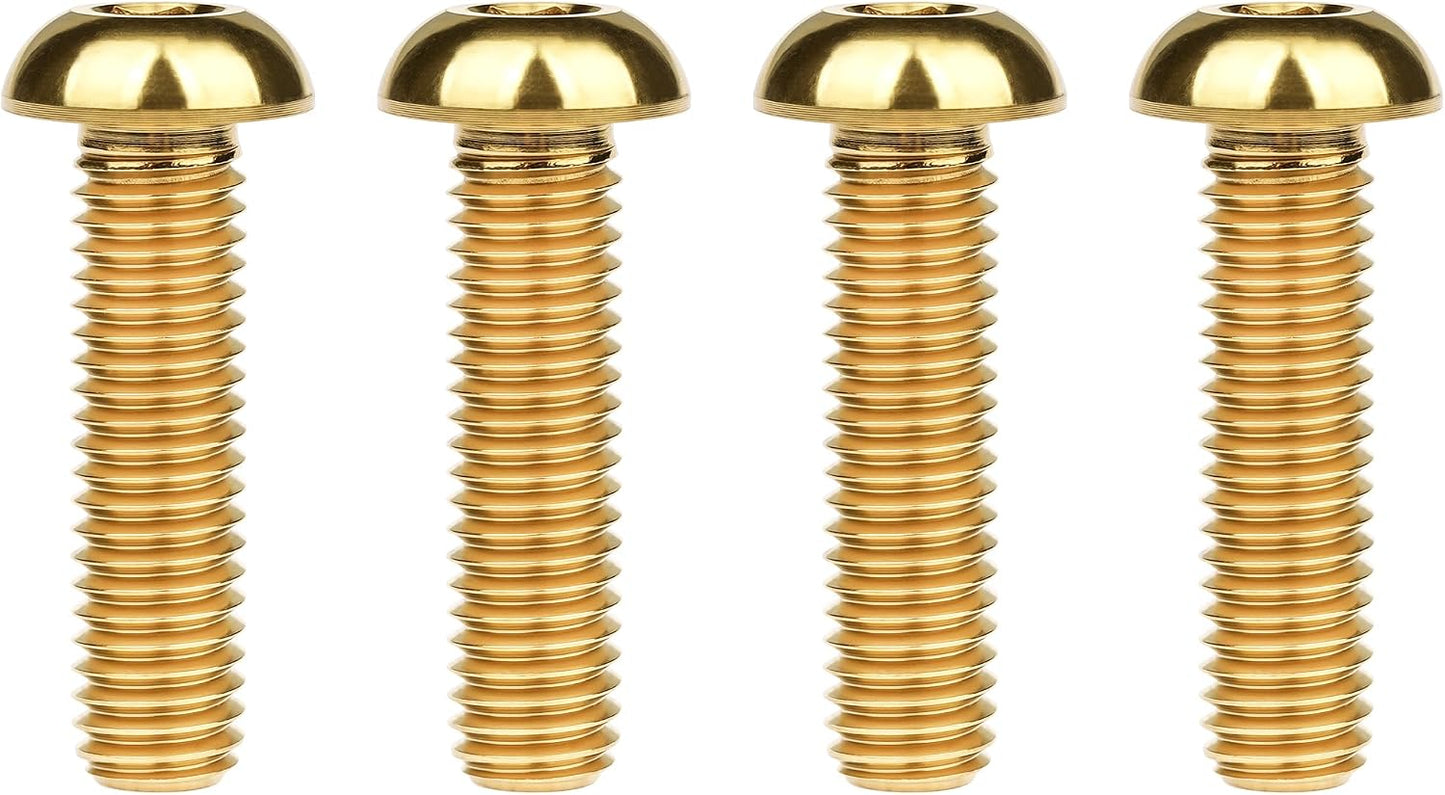 Tornillos cabeza botón M8x30mm dorado set 4