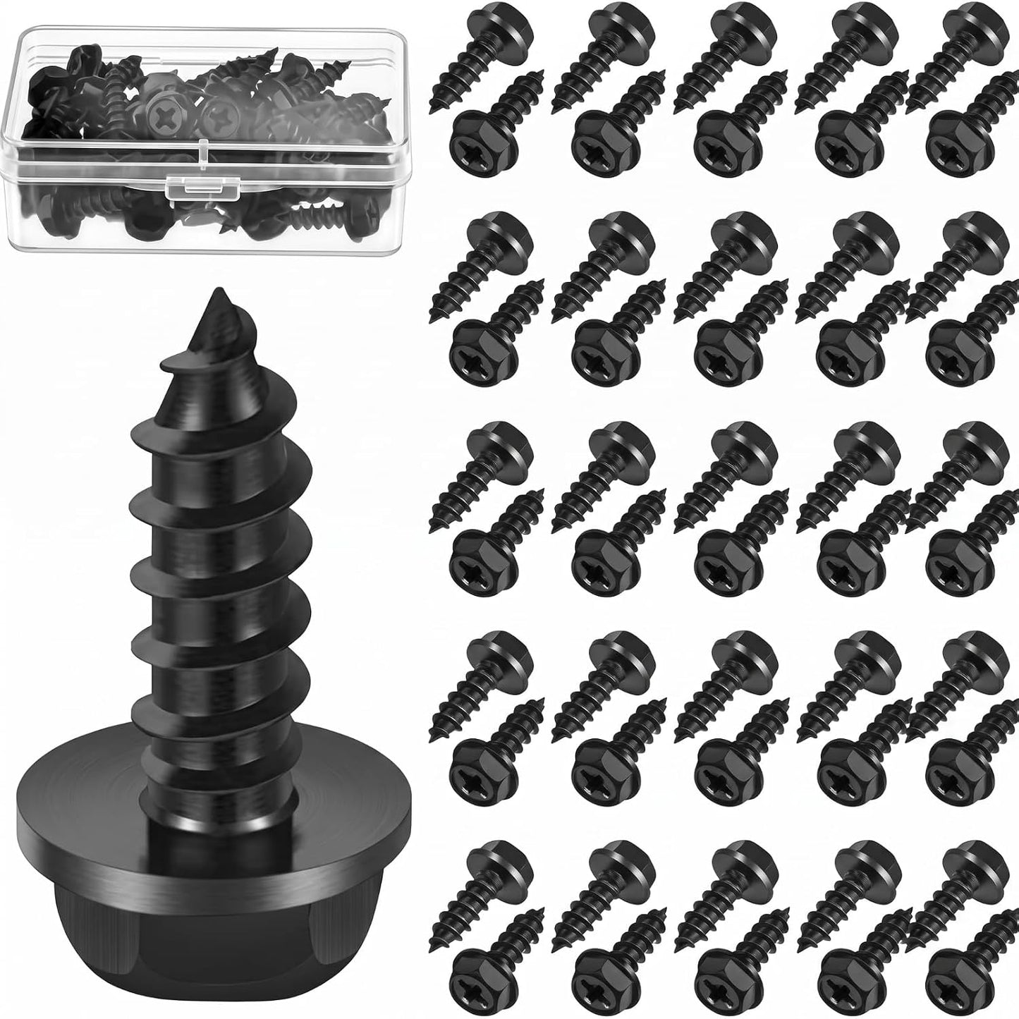 50 S negros para placa matrícula pernos inox 3/4x1/4"