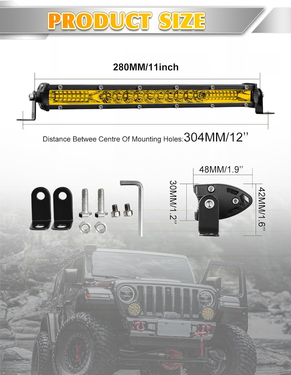 Barra LED 10" ámbar haz combinado camioneta SUV