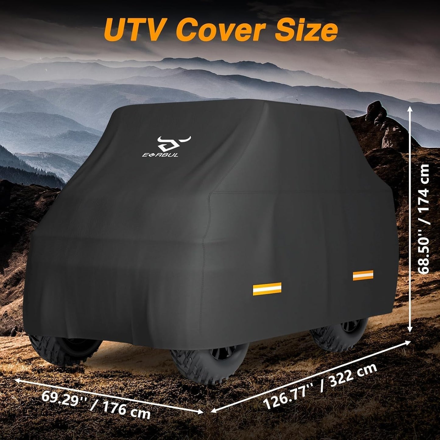 Cubierta UTV 126x69x68" impermeable 420D para Yamaha Honda