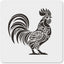 Plantilla bohemia gallo 6" reutiliz. para pintar