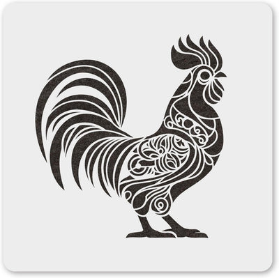 Plantilla bohemia gallo 6" reutiliz. para pintar
