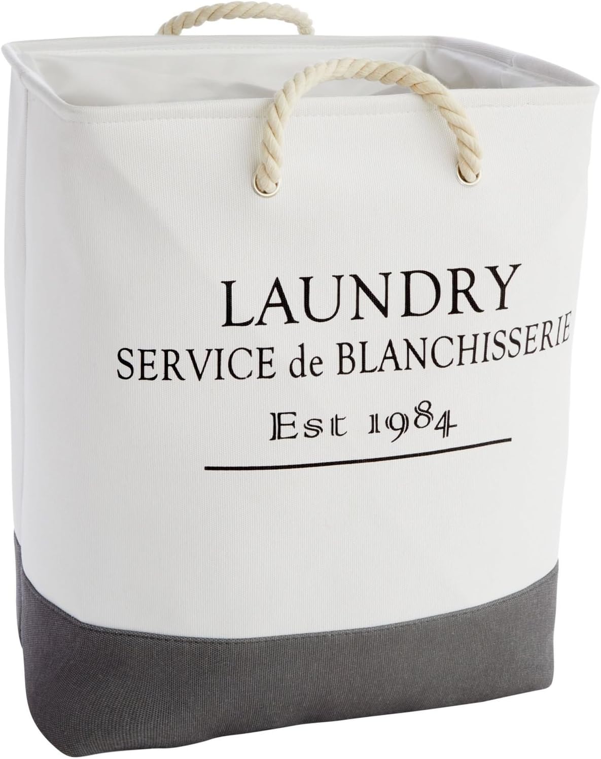 Cesta lona plegable para ropa sucia 12x16x19pulg 60L blanco