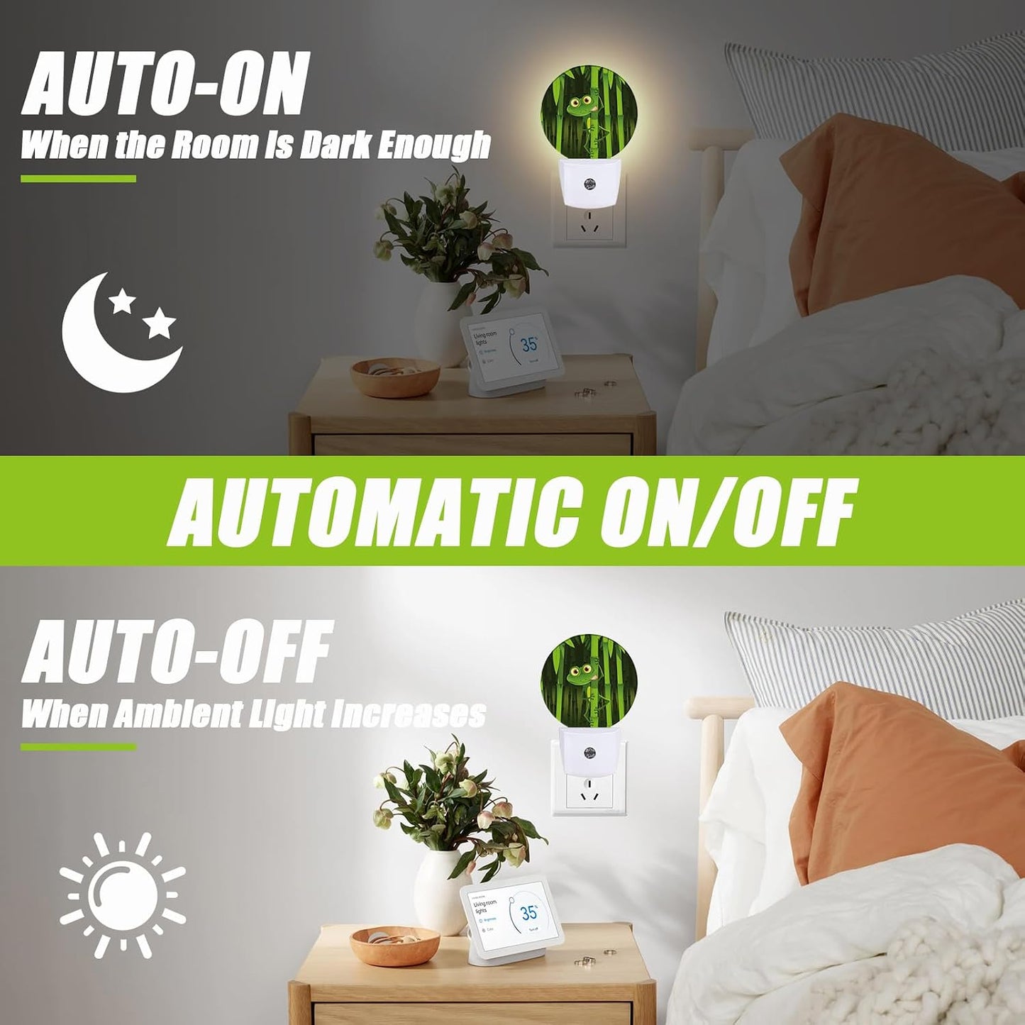 Luz nocturna de rana LED enchufable para cocina dormitorio