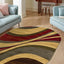Alfombra área ovalada Ngada 5x8ft beige/rojo