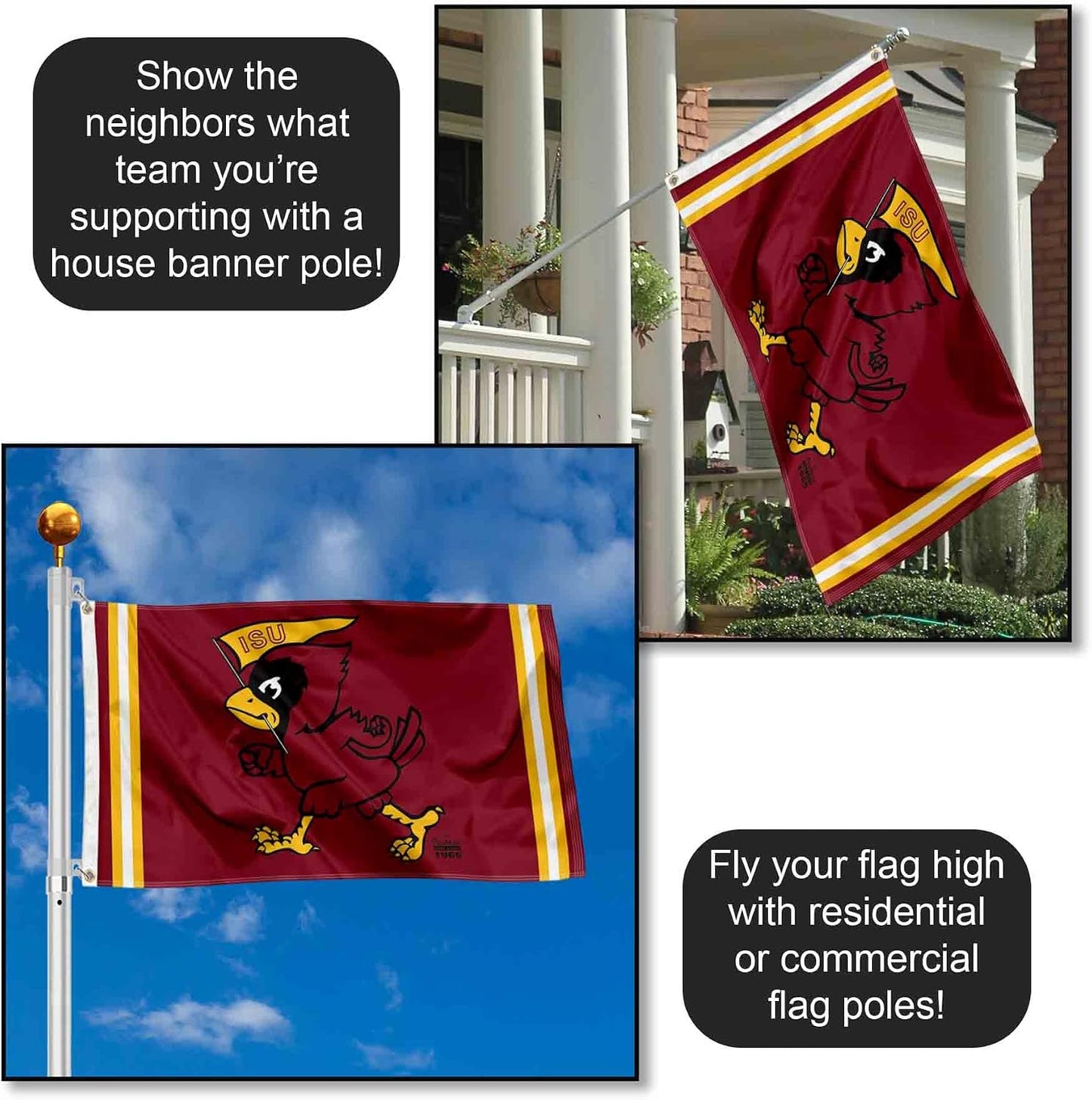 Bandera retro Iowa State Cyclones 3x5