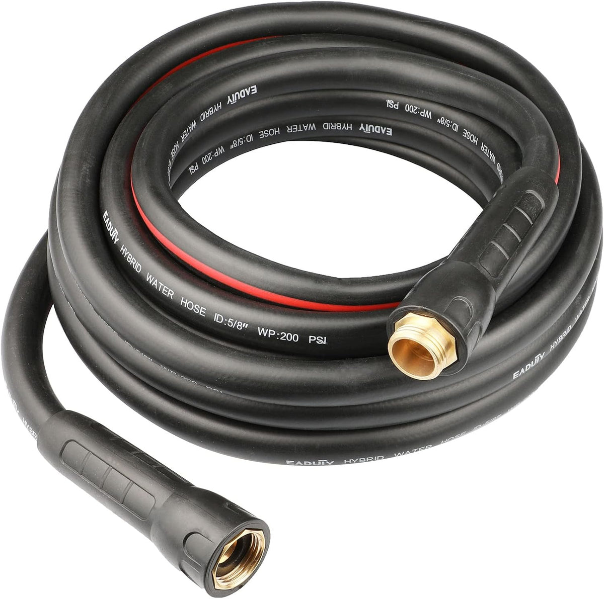Manguera jardín 5/8pulg x25ft flexible gris rojo