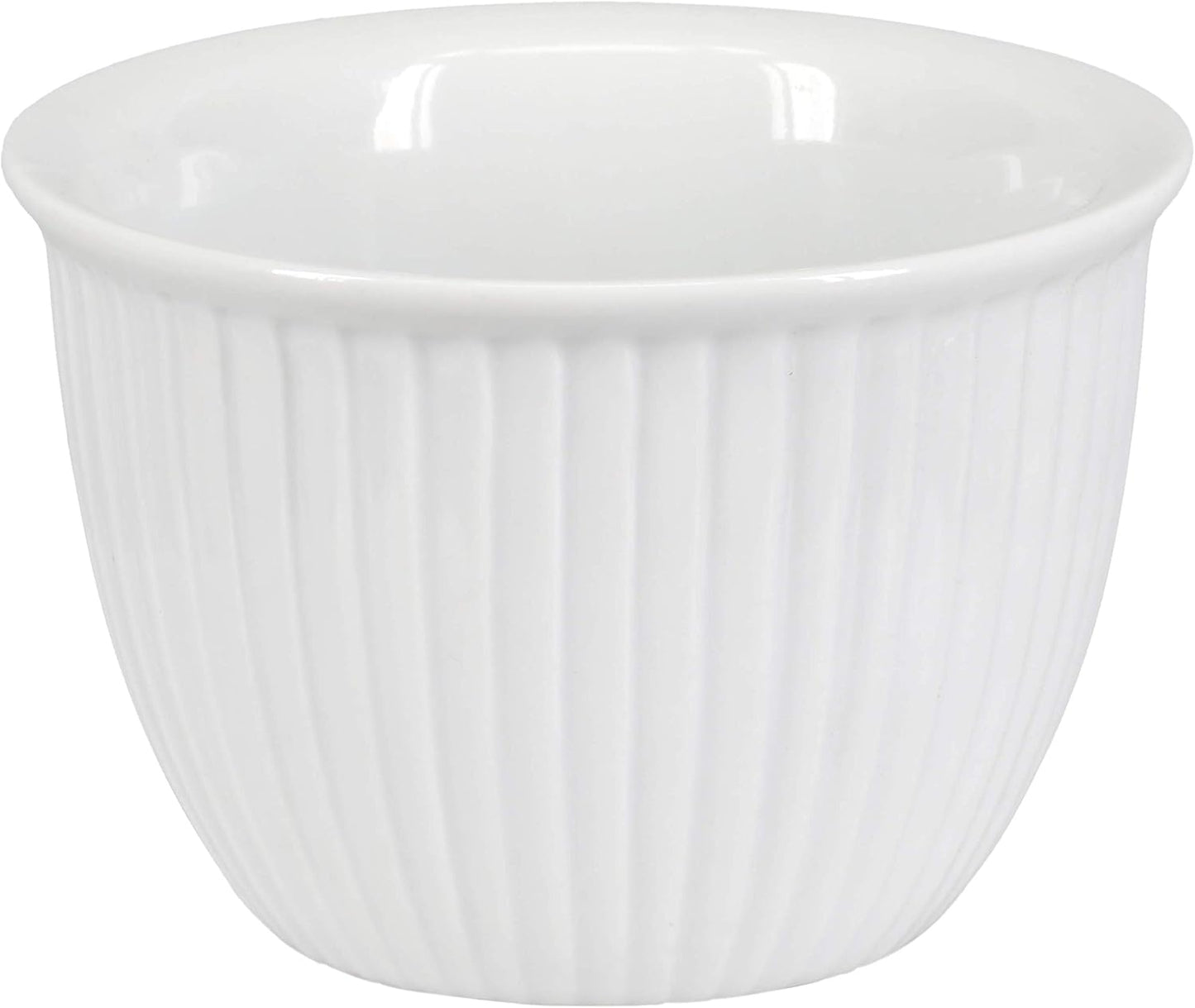 Set 4 Tazas Natillas Acanaladas 7oz Blanco