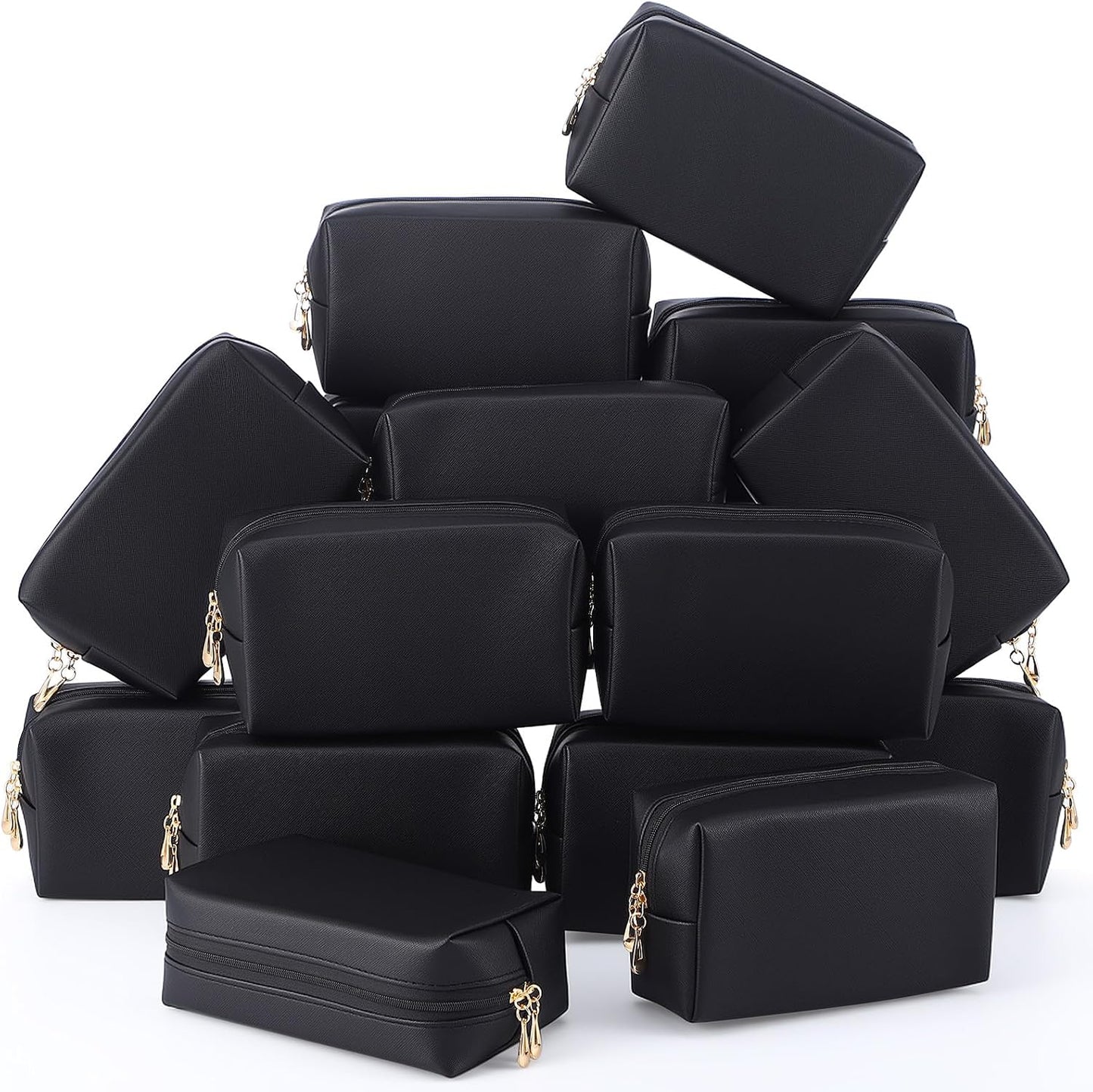 15 Pzas Bolsas Maquillaje Cuero PU Impermeables para Mujer