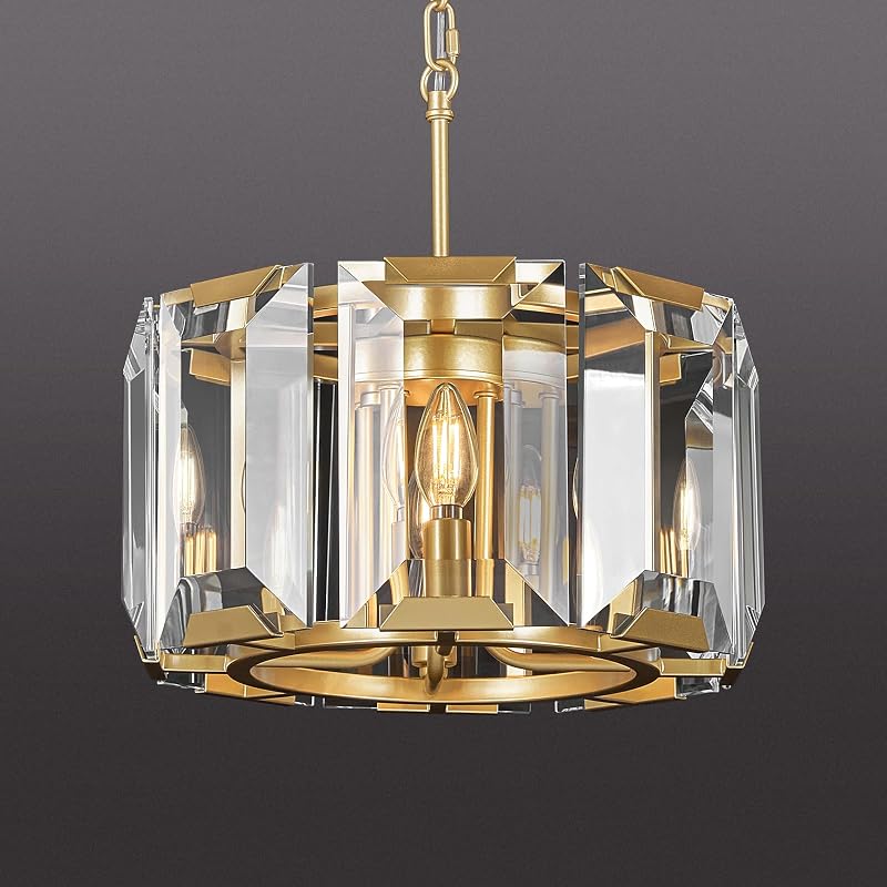 Candelabro cristal dorado colgante dormitorio comedor