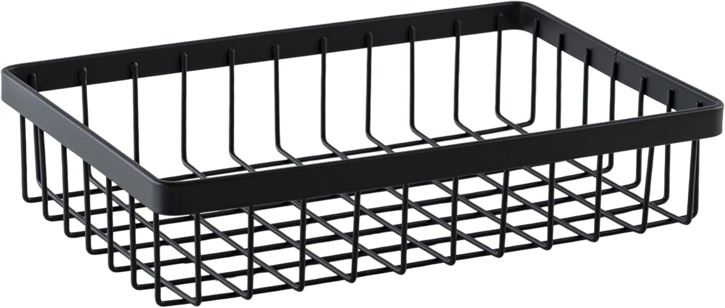 Cesta alambre almacenamiento gris 9x6x2"