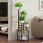 Soporte redondo para plantas con luz ajustable 5 niveles metal