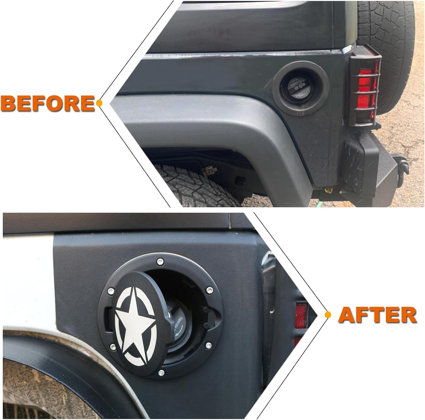 Tapa gas negra estrella comp Wrangler JK 07-17