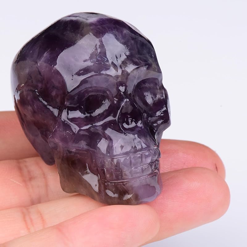 Figuras calavera cristal amatista decoración halloween