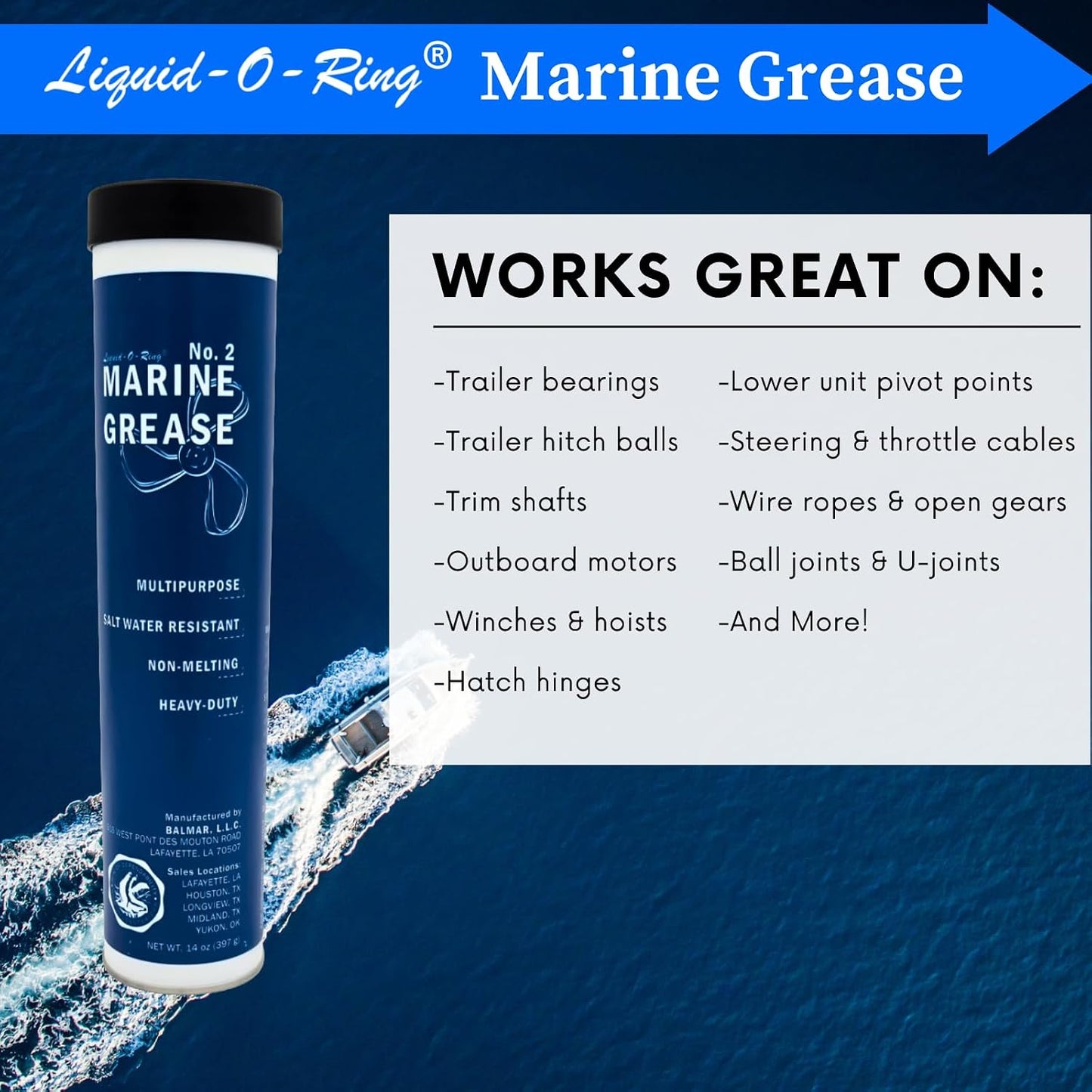 Grasa marina multiusos NLGI 2 resistente agua salada alta temp