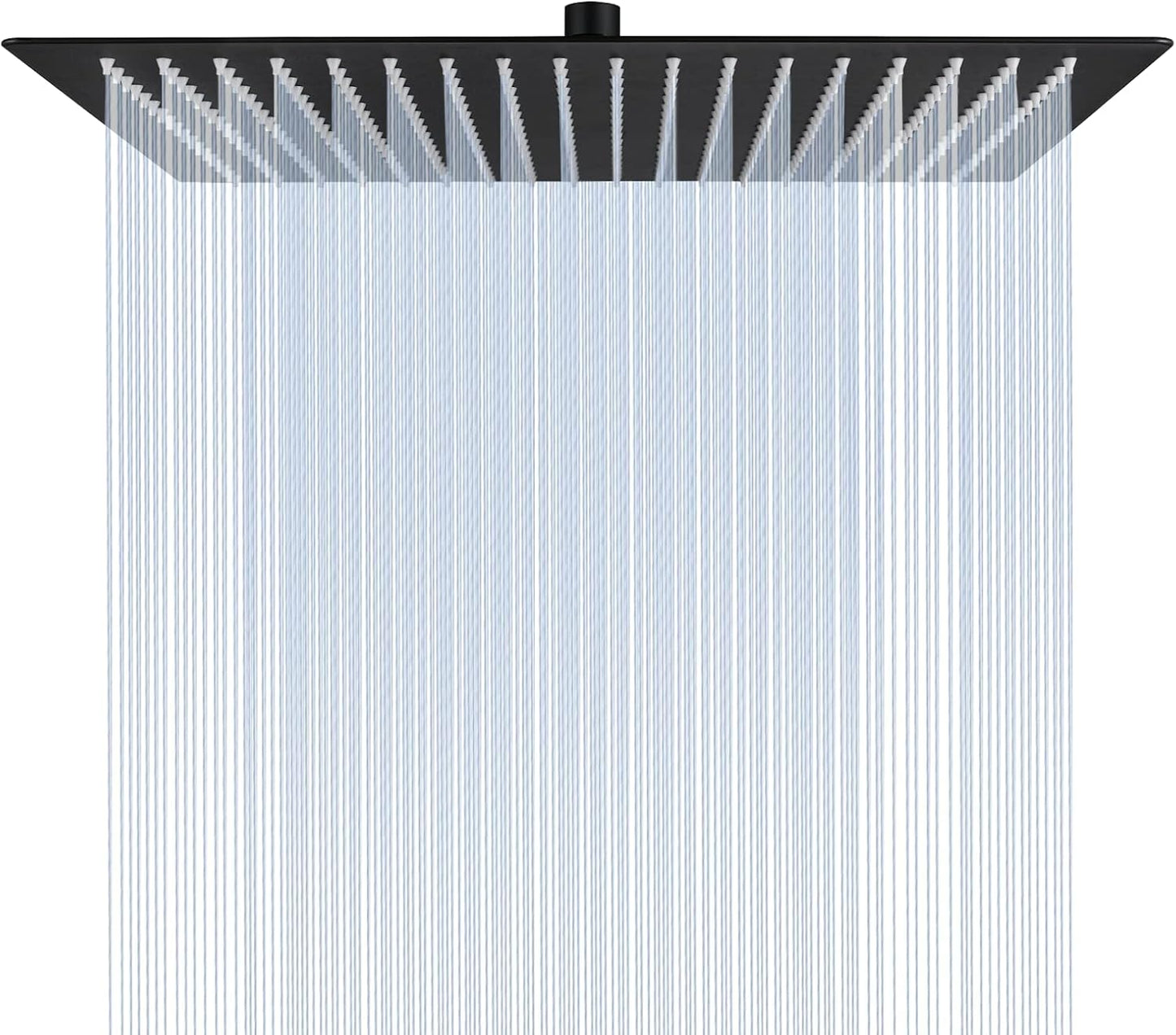 Cabezal ducha lluvia 16pulg acero inox negro mate